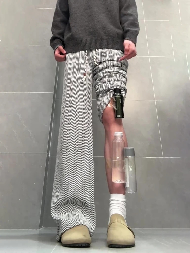 American Style Knitted Wide Leg Pants Men's Casual Trousers Autumn Winter Loose Straight Cut Knife Patterned Pants
American Style Knitted Wide Leg Pants Men's Casual Trousers Autumn Winter Loose Straight Cut Knife Patterned Pants