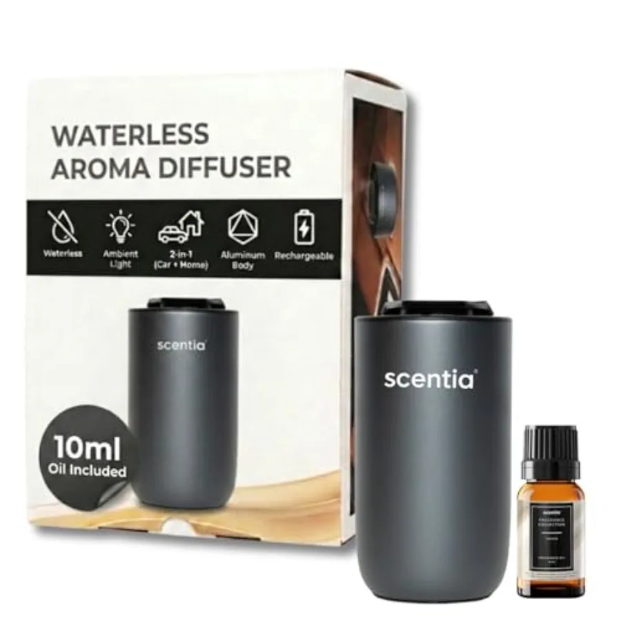 MiniPod Black Waterless Diffuser for Essential Oil, Smart Car Air Freshener with 3 Mist Levels and 3 LED Light Colors, Auto On/
MiniPod Black Waterless Diffuser for Essential Oil, Smart Car Air Freshener with 3 Mist Levels and 3 LED Light Colors, Auto On/