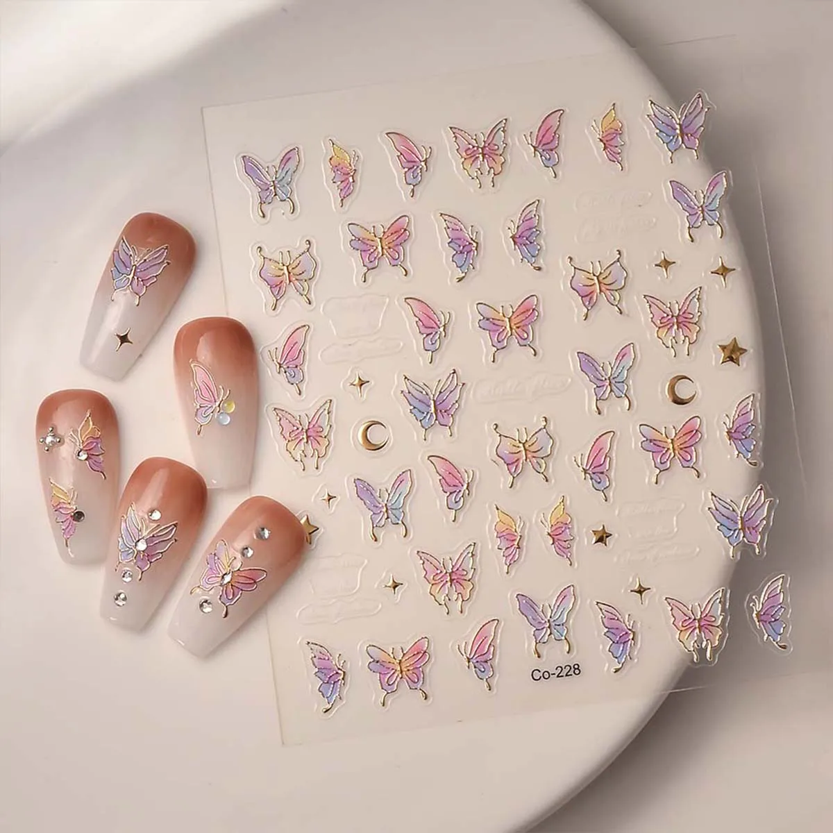 1PCS New Craft 5D Nail Art Stickers Nail Art Supplies Colorful Butterflies Flowers Nail Stickers Nail Art Decoration
1PCS New Craft 5D Nail Art Stickers Nail Art Supplies Colorful Butterflies Flowers Nail Stickers Nail Art Decoration