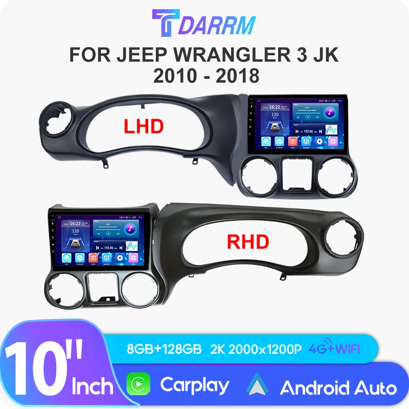 For Jeep Wrangler 3 JK 2010 - 2018 LHD/RHD Car Radio Player Multimedia Navigation GPS Autoradio Stereo 4G DSP BT Android Radio
For Jeep Wrangler 3 JK 2010 - 2018 LHD/RHD Car Radio Player Multimedia Navigation GPS Autoradio Stereo 4G DSP BT Android Radio