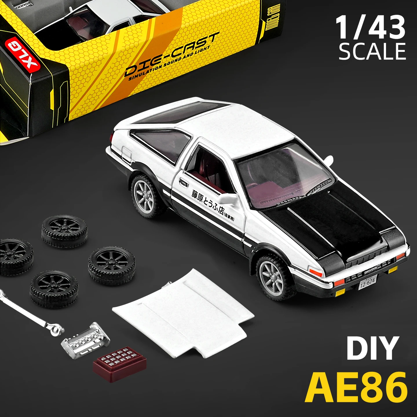 1/43 Initial D AE86 Zonda DIY Detachable Assembly Alloy Diecasts & Toy Vehicles Car Model Miniature Scale Model Car For Children
1/43 Initial D AE86 Zonda DIY Detachable Assembly Alloy Diecasts & Toy Vehicles Car Model Miniature Scale Model Car For Children