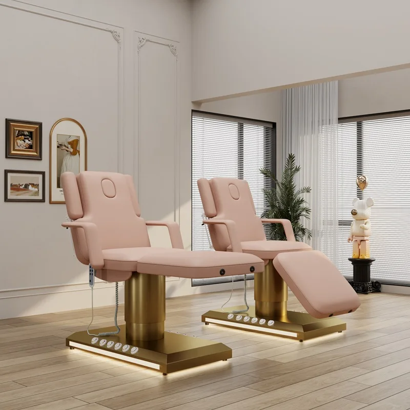 Luxury Electric Pink Treatment Bed 3 Motor Lift Stainless Steel Gold Base Facial Massage Eyelash Chair Tattoo Bed
Luxury Electric Pink Treatment Bed 3 Motor Lift Stainless Steel Gold Base Facial Massage Eyelash Chair Tattoo Bed