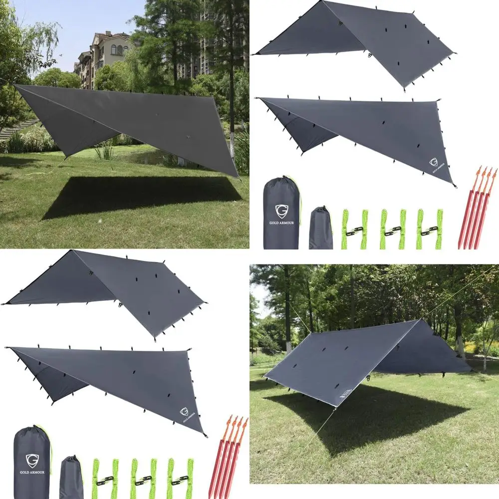 Ultralight Waterproof Camping Shelter, 20ft x 14.3ft Rainfly Tarp, Essential Gray Camping Accessory
Ultralight Waterproof Camping Shelter, 20ft x 14.3ft Rainfly Tarp, Essential Gray Camping Accessory