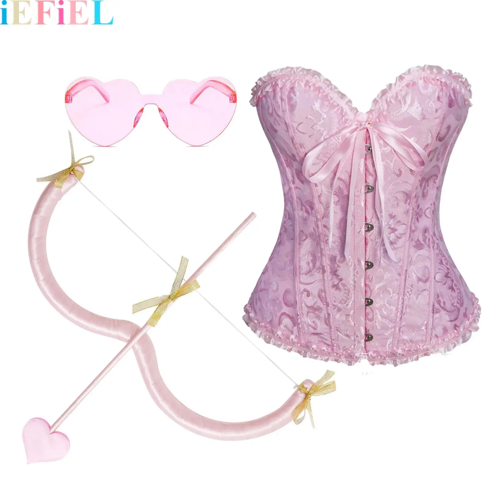 Cupid Angel Costume Set Heart Bow Arrow Corset Set Some with Heart Glasses Or Headband Fancy Dress for Halloween Valentines Day
Cupid Angel Costume Set Heart Bow Arrow Corset Set Some with Heart Glasses Or Headband Fancy Dress for Halloween Valentines Day