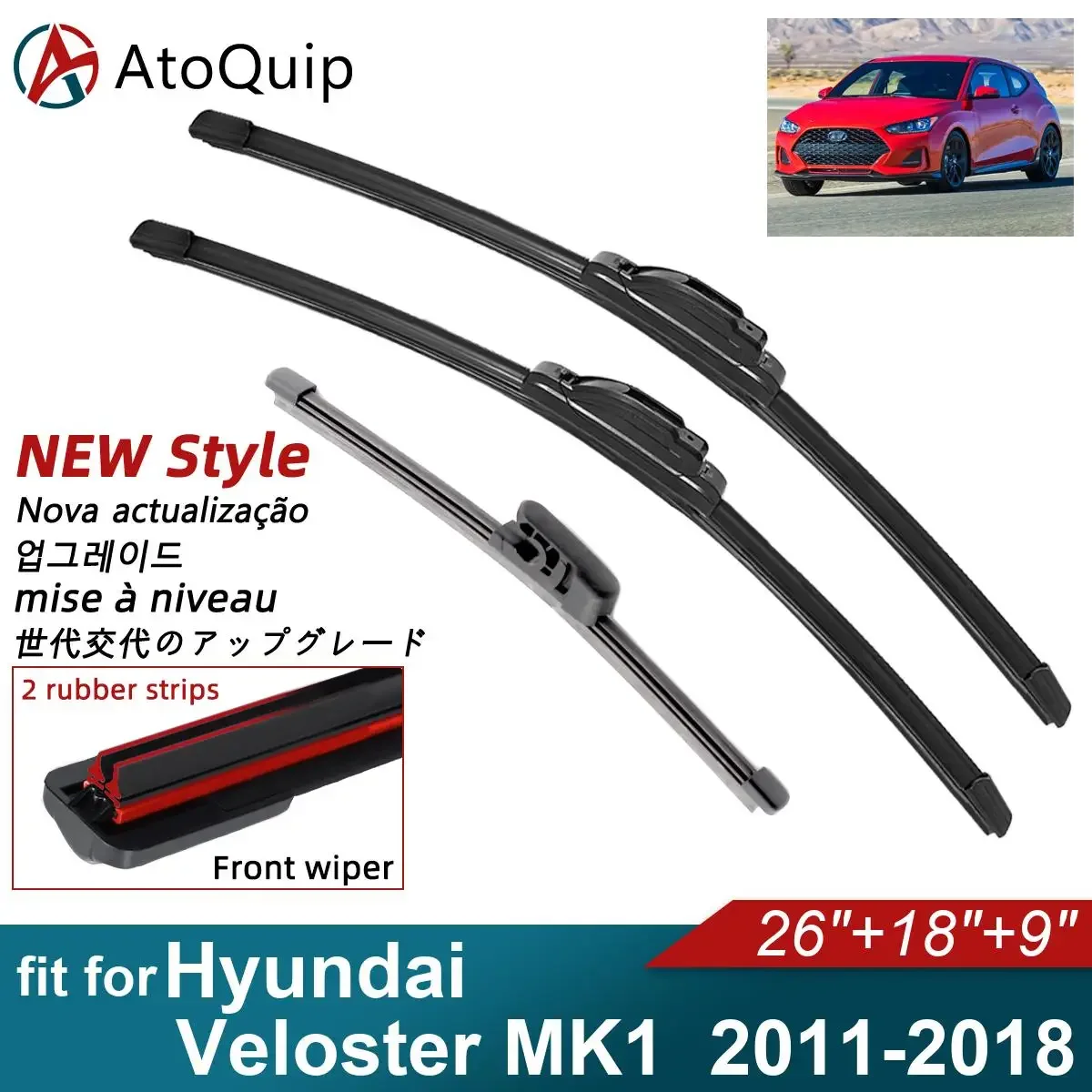Двойные резиновые автомобильные дворники для Hyundai Veloster MK1 2011-2018 годов выпуска
Двойные резиновые автомобильные дворники для Hyundai Veloster MK1 2011-2018 годов выпуска