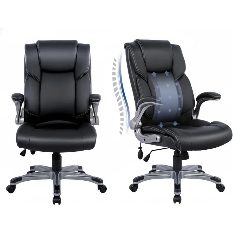 Set of 2 Black Leather High Back Office Chair – Flip-Up Arms, Tilt Lock, Swivel Ergonomic Desk Chair Work/Study
Set of 2 Black Leather High Back Office Chair – Flip-Up Arms, Tilt Lock, Swivel Ergonomic Desk Chair Work/Study