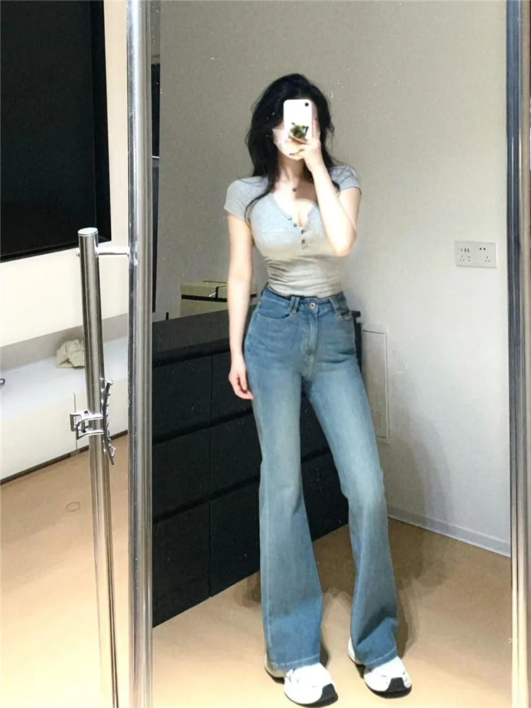 American Retro High Waist Slimming High Rise Denim Jeans Women's Micro Flared Stretchy Extended Length Floor Length Pants
American Retro High Waist Slimming High Rise Denim Jeans Women's Micro Flared Stretchy Extended Length Floor Length Pants