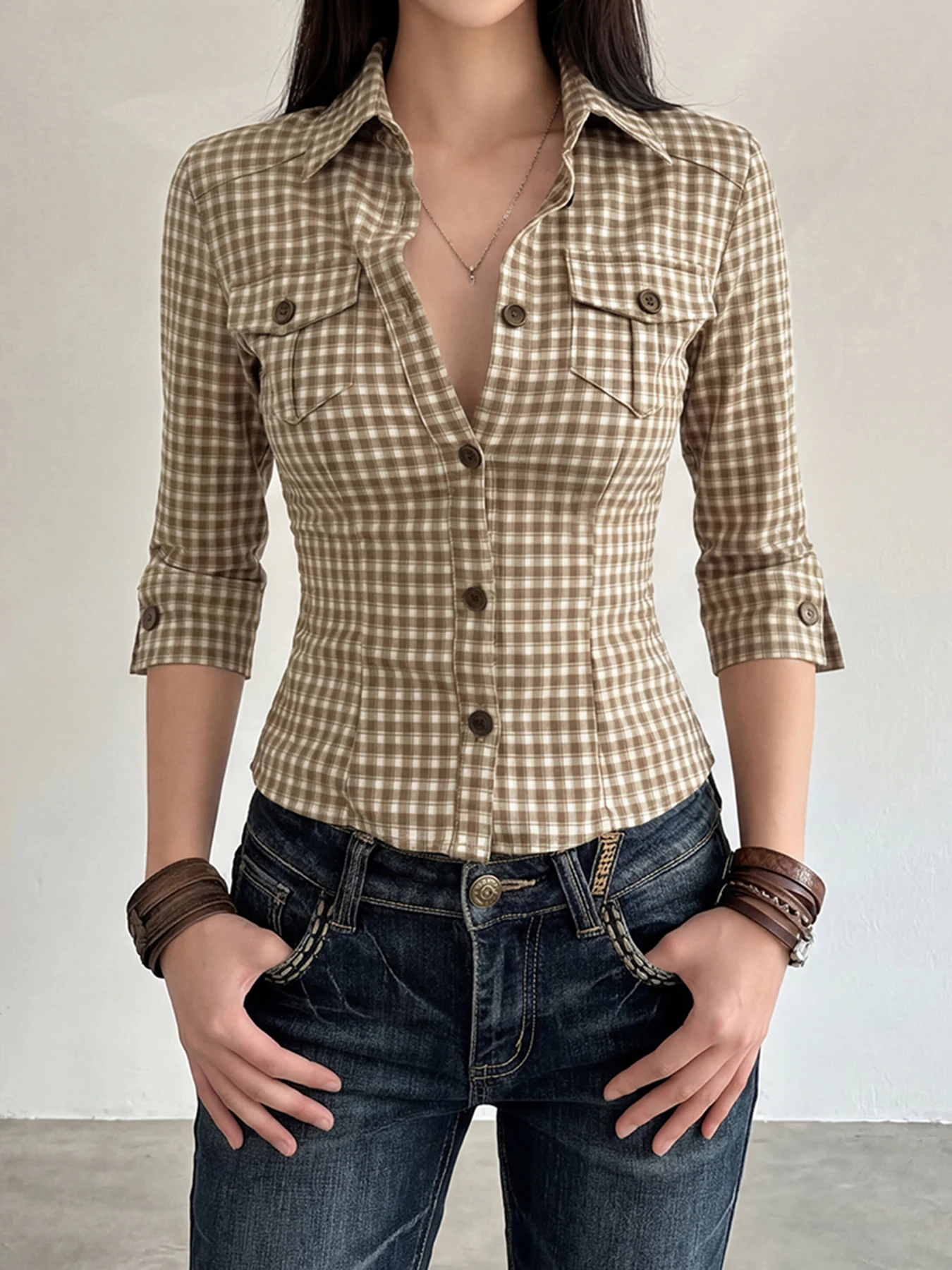 WEEKEEP American Retro Striped Shirt Women's Casual Versatile Waist-Cinching Button-Up Long Sleeve Street Style Polyester
WEEKEEP American Retro Striped Shirt Women's Casual Versatile Waist-Cinching Button-Up Long Sleeve Street Style Polyester
