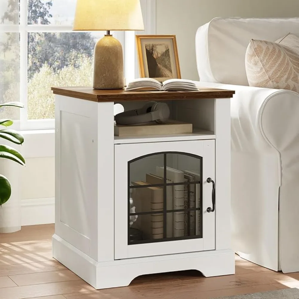 armhouse End Table or Living Room, 17.7" Wide Nightstand with Charging Station, Wooden Soa Side Table with Tempered Glass Barn D
armhouse End Table or Living Room, 17.7" Wide Nightstand with Charging Station, Wooden Soa Side Table with Tempered Glass Barn D