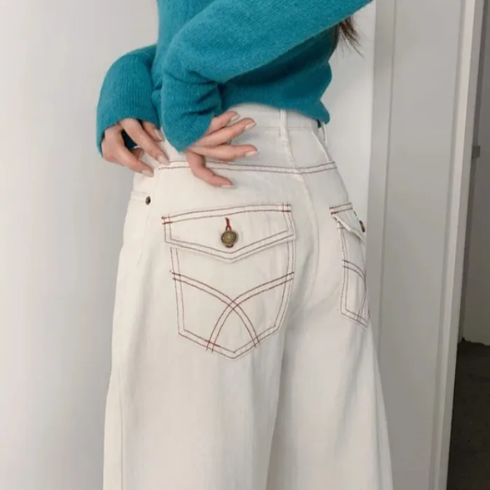Casual Loose Wide Leg Workwear Pants Dark Pattern Tawny Color High Waist Long Pants Standard Fit Four Seasons Cotton Denim
Casual Loose Wide Leg Workwear Pants Dark Pattern Tawny Color High Waist Long Pants Standard Fit Four Seasons Cotton Denim
