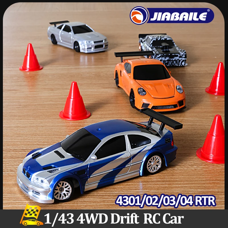 JIBAILE 2.4G High Speed 4WD RC Drift Car 1:43 Electric Toy Car 4301/2/3/4 Radio Controlled Mini Racing Car Model for Kids/Adults
JIBAILE 2.4G High Speed 4WD RC Drift Car 1:43 Electric Toy Car 4301/2/3/4 Radio Controlled Mini Racing Car Model for Kids/Adults