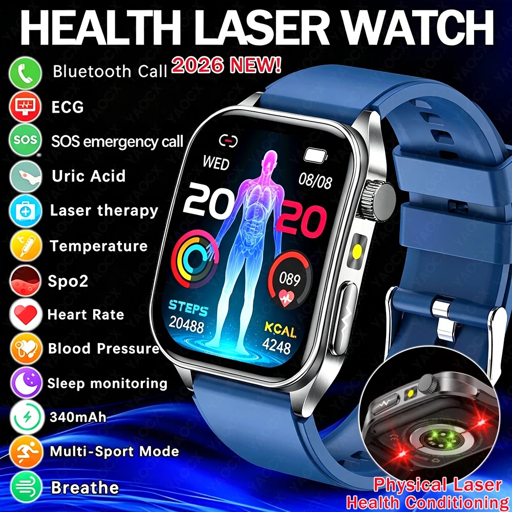 2026 1.95 Inch HRV-AI ECG Health SmartWatch Blood Pressure Lipid Uric Acid 650nm Dual-Probelaser Heart Analysis Smart Bracelet
2026 1.95 Inch HRV-AI ECG Health SmartWatch Blood Pressure Lipid Uric Acid 650nm Dual-Probelaser Heart Analysis Smart Bracelet