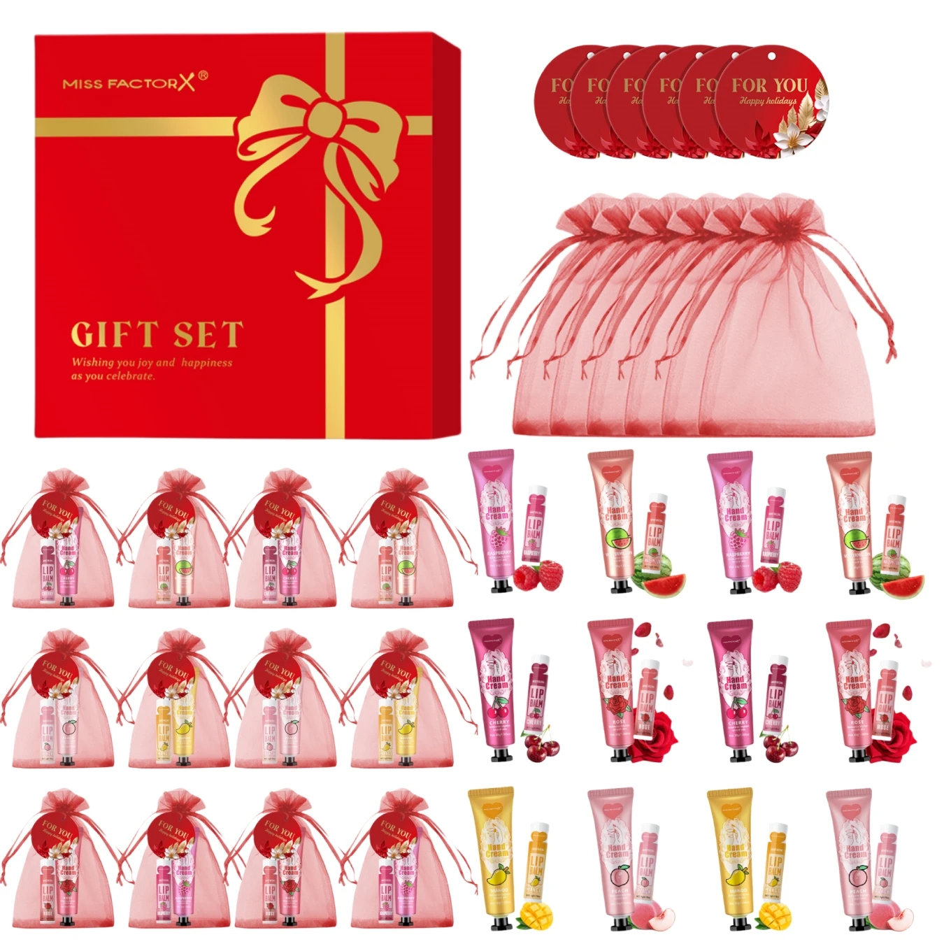 48 шт. Подарочный набор крема для рук и бальзама для губ с красным подарочным пакетом и открытой благодарностью, идеально подходит для свадеб, строительства корпоративной команды и подарков на вечеринку для женщин
48 шт. Подарочный набор крема для рук и бальзама для губ с красным подарочным пакетом и открытой благодарностью, идеально подходит для свадеб, строительства корпоративной команды и подарков на вечеринку для женщин