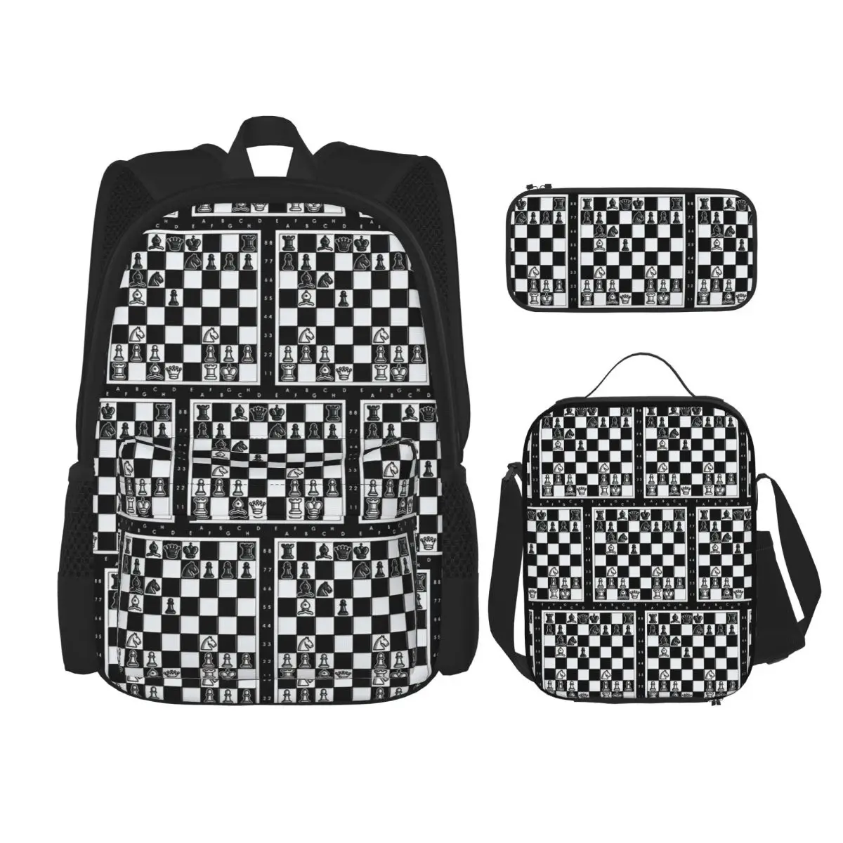 Chess Pieces On Board Backpacks Children Bookbag School Bags Rucksack Lunch Bag Pen Bag Three-Piece Set
Chess Pieces On Board Backpacks Children Bookbag School Bags Rucksack Lunch Bag Pen Bag Three-Piece Set