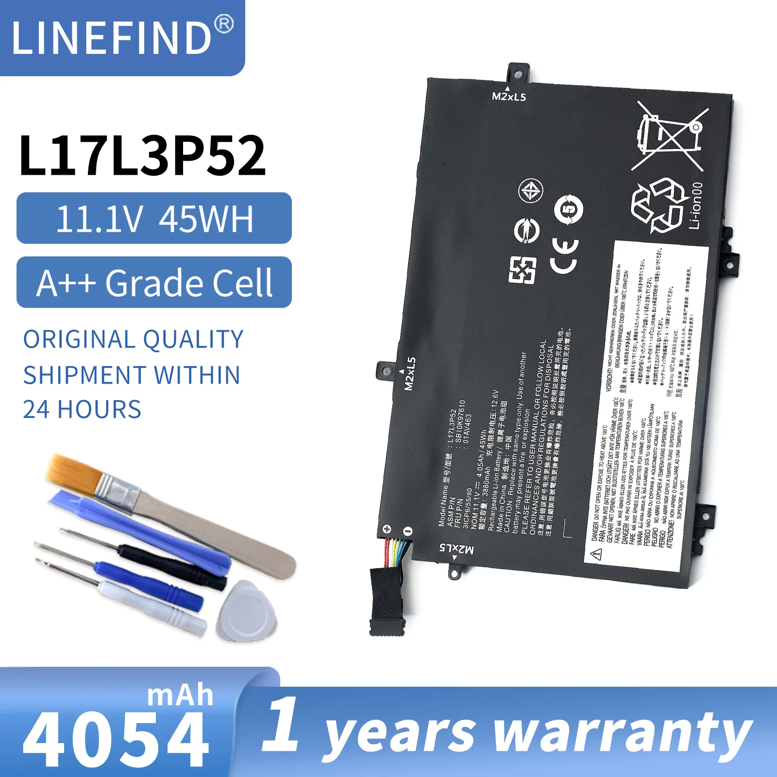 L17L3P52 For Lenovo ThinkPad L480 L490 L580 L590 L14 L15 Series Laptop Battery 01AV464 L17M3P54 01AV465 L17C3P52 45Wh
L17L3P52 For Lenovo ThinkPad L480 L490 L580 L590 L14 L15 Series Laptop Battery 01AV464 L17M3P54 01AV465 L17C3P52 45Wh