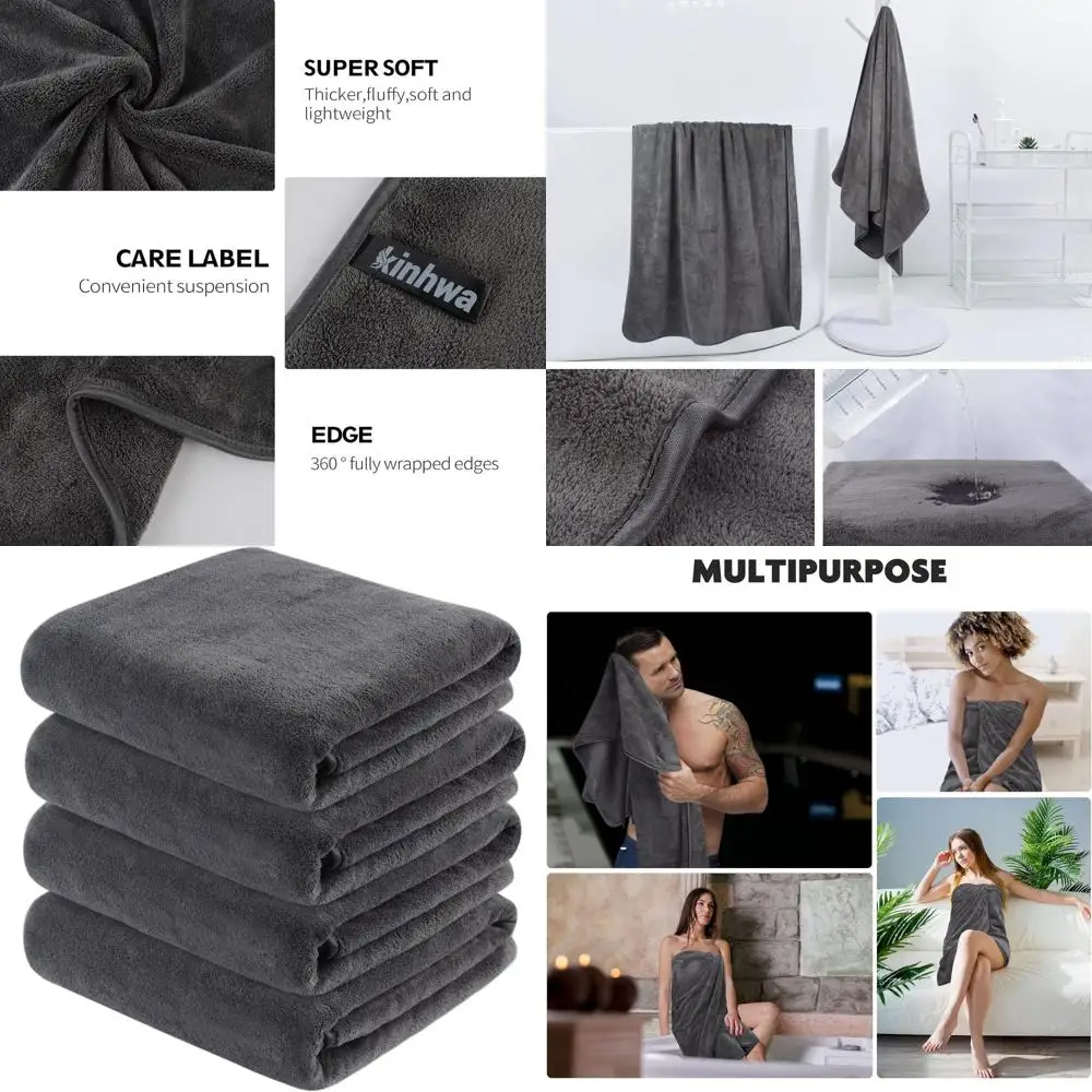 Большие впитывающие банные полотенца из микрофибры — мягкие, качественные для спа для мужчин и женщин, 30x60 дюймов, темно-серые
Большие впитывающие банные полотенца из микрофибры — мягкие, качественные для спа для мужчин и женщин, 30x60 дюймов, темно-серые