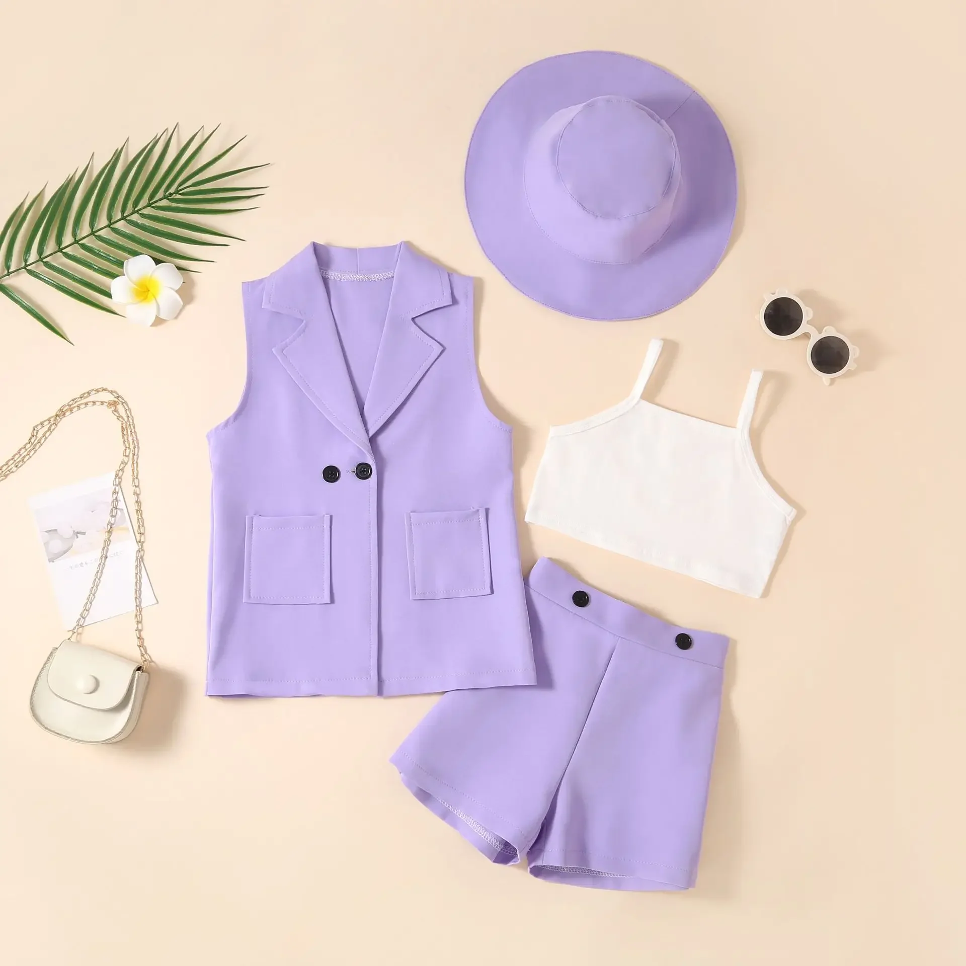 2024New Fashion Kids Baby Girls Clothes Long Suit Jacket+Camisole+Shorts+Hat 4Pcs Outfits Summer Korean Children Clothing 2-10T
2024New Fashion Kids Baby Girls Clothes Long Suit Jacket+Camisole+Shorts+Hat 4Pcs Outfits Summer Korean Children Clothing 2-10T