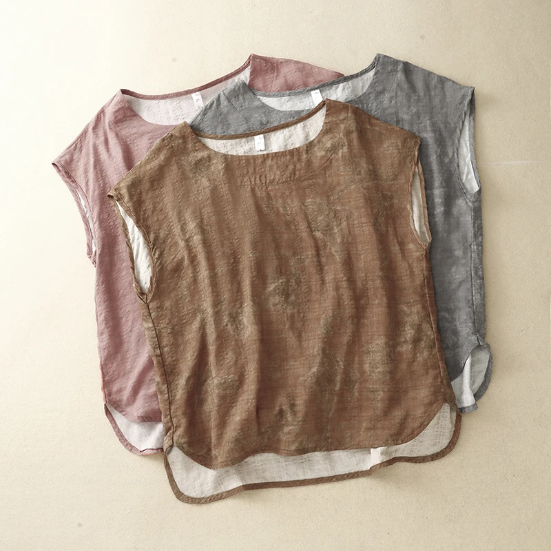 Summer 2026 High-End Women's Loose Sleeveless Base Shirt Vintage Brand Large Size Top Comfortable round Neck T-Shirt
Summer 2026 High-End Women's Loose Sleeveless Base Shirt Vintage Brand Large Size Top Comfortable round Neck T-Shirt
