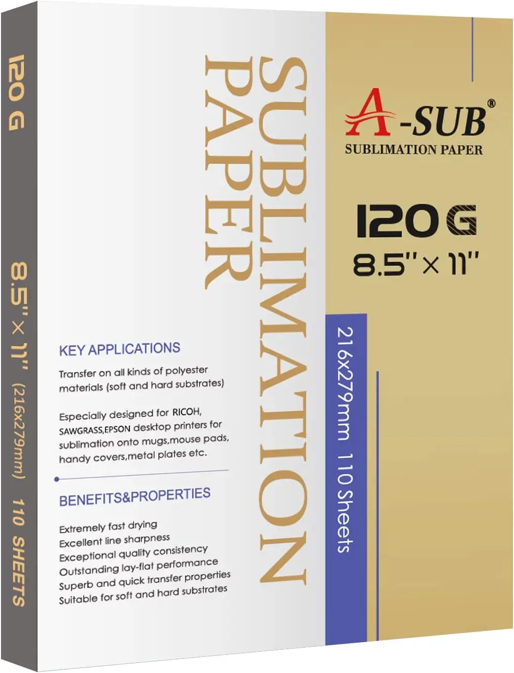 Сублимационная бумага 8,5x11 дюймов, 120 г/м², 110 листов - высокая эффективность переноса изображений на футболки, кружки, поделки
Сублимационная бумага 8,5x11 дюймов, 120 г/м², 110 листов - высокая эффективность переноса изображений на футболки, кружки, поделки