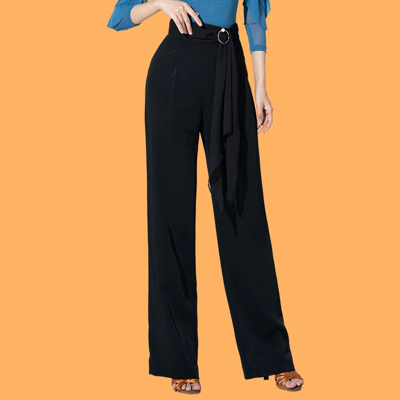 High Waist Latin Dance Pants Black Ribbons Practice Wear Ballroom Tango Dance Clothing Women ChaCha Samba Danceweear YS5173
High Waist Latin Dance Pants Black Ribbons Practice Wear Ballroom Tango Dance Clothing Women ChaCha Samba Danceweear YS5173
