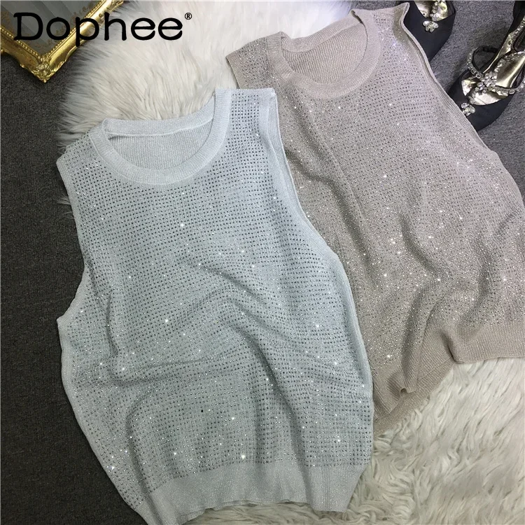 European Heavy Industry Hot Diamond Vest Women's Summer Cool Suspenders Versatile and Shiny Breathable Sleeveless Top
European Heavy Industry Hot Diamond Vest Women's Summer Cool Suspenders Versatile and Shiny Breathable Sleeveless Top