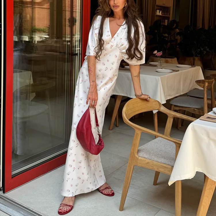 SKMY Elegant Fashion Printed Dress Women Clothing 2026 Spring Summer New V-Neck Short Sleeve High Waist Hip Hugging Long Dresses
SKMY Elegant Fashion Printed Dress Women Clothing 2026 Spring Summer New V-Neck Short Sleeve High Waist Hip Hugging Long Dresses