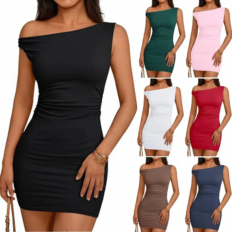 2025 Cross-border Women's Clothing Amazon Hot-shoulder Neckline Waist Pleated Sleeveless Hip-pack Dress
2025 Cross-border Women's Clothing Amazon Hot-shoulder Neckline Waist Pleated Sleeveless Hip-pack Dress