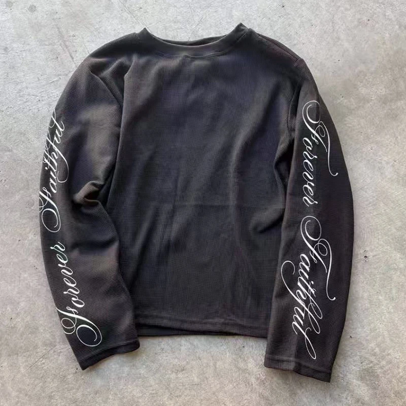 Y2k Топ с длинными рукавами Harajuku Letter Print Панк High street Футболка с круглым вырезом в стиле хип-хоп с длинными рукавами Модная рок-готическая уникальная одежда
Y2k Топ с длинными рукавами Harajuku Letter Print Панк High street Футболка с круглым вырезом в стиле хип-хоп с длинными рукавами Модная рок-готическая уникальная одежда