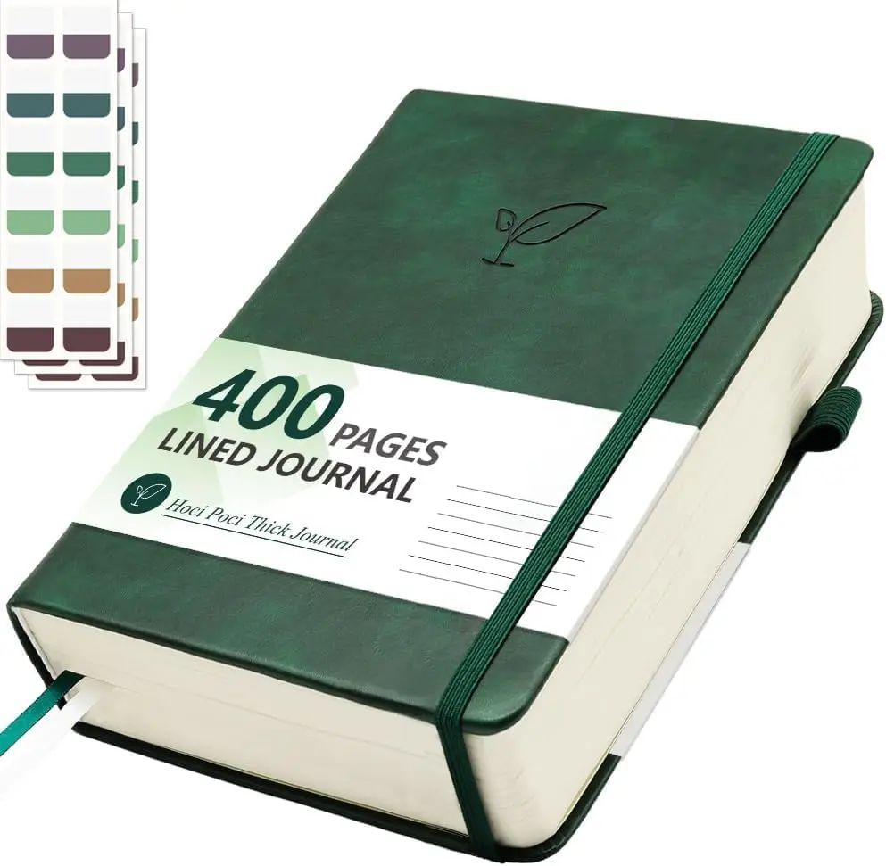 Hoci Poci Lined Journal Notebook, 400 Pages Thick Journal for Writing, A5 Hardcover Leather Notebook with 100Gsm College Ruled Paper for Women Men Work Note taking, 5.8" x 8.4", Green
Hoci Poci Lined Journal Notebook, 400 Pages Thick Journal for Writing, A5 Hardcover Leather Notebook with 100Gsm College Ruled Paper for Women Men Work Note taking, 5.8" x 8.4", Green