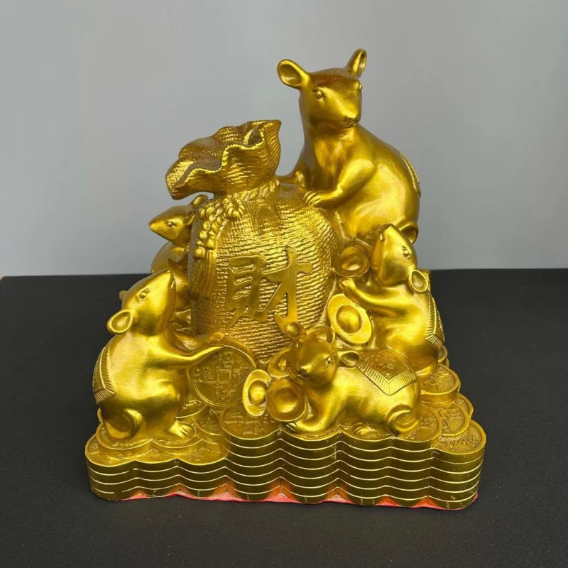 Copper Mouse Five Bag Fortune Rat Twelve Zodiac Home Entrance Office Store Good Luck Ornament Decoration
Copper Mouse Five Bag Fortune Rat Twelve Zodiac Home Entrance Office Store Good Luck Ornament Decoration