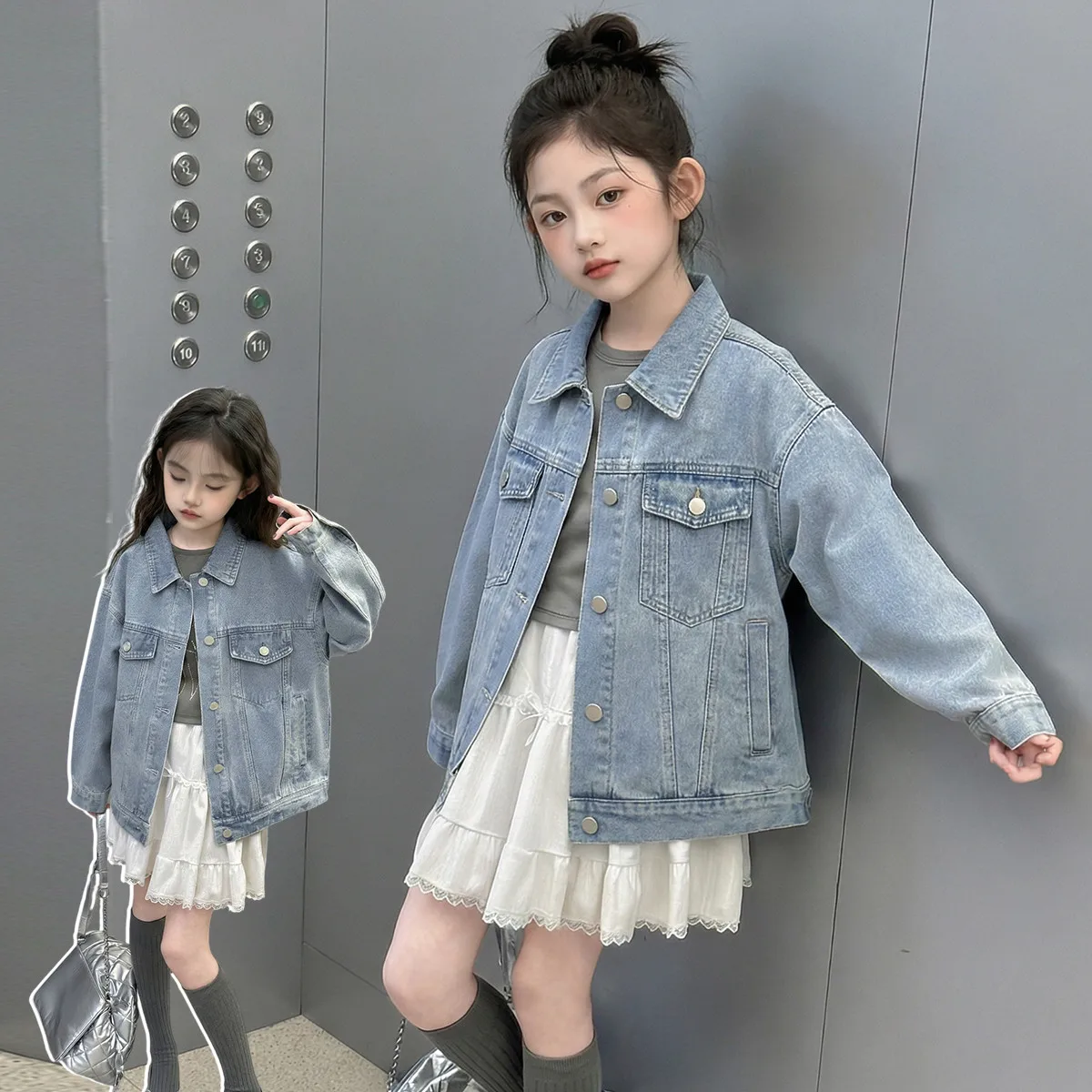 Girls Loose Retro Denim Jacket Spring and Autumn New Style Children's Fashionable Jacket Girls' casual Jeans
Girls Loose Retro Denim Jacket Spring and Autumn New Style Children's Fashionable Jacket Girls' casual Jeans