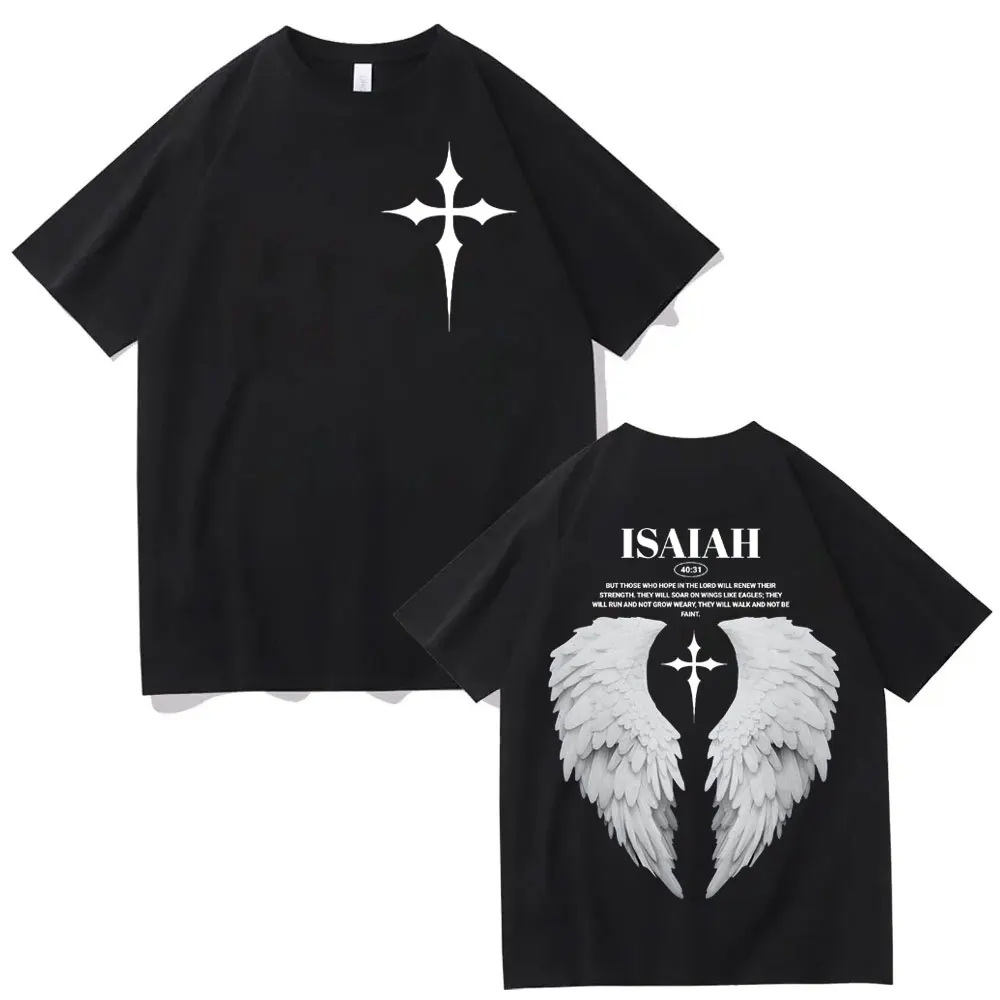 Christian Jesus Wing Bible Verse Graphic T Shirts Men Women Gothic Fashion Short Sleeve T-shirt High Quality Clothing T-shirts
Christian Jesus Wing Bible Verse Graphic T Shirts Men Women Gothic Fashion Short Sleeve T-shirt High Quality Clothing T-shirts