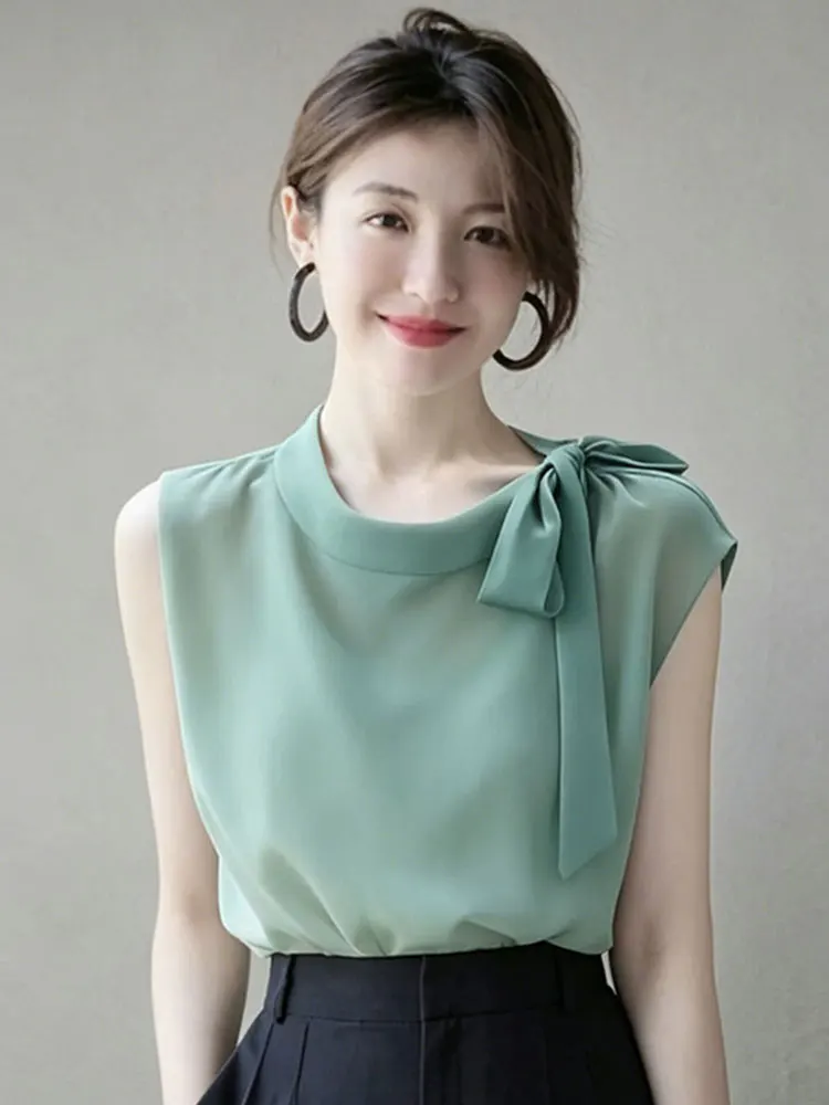 Elegant Knot Sleeveless Shirt Summer 2026 Unique Beautiful Slimming Top Luxury Feel French Style Women's Shirt
Elegant Knot Sleeveless Shirt Summer 2026 Unique Beautiful Slimming Top Luxury Feel French Style Women's Shirt