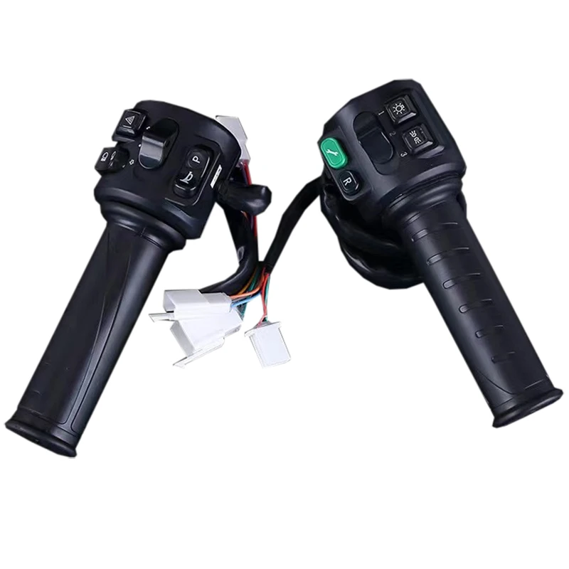 Twist Handle Throttle Switches Combination with Parking Reverse 3 Speed Mode for Electric Scooter Motorcycle
Twist Handle Throttle Switches Combination with Parking Reverse 3 Speed Mode for Electric Scooter Motorcycle