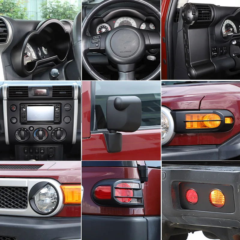 ABS Matte black For Toyota FJ Cruiser 2007-2021 Dashboard Steering Wheel Door Trim Rearview Mirror Cap Taillight Fog Light Trim
ABS Matte black For Toyota FJ Cruiser 2007-2021 Dashboard Steering Wheel Door Trim Rearview Mirror Cap Taillight Fog Light Trim