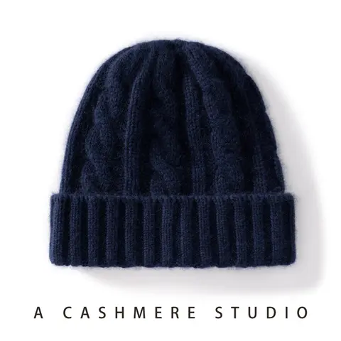 Czapka kaszmirowa damska/męska zimowa nowa pogrubiona modna jednolita czapka typu beanie z dzianiny skręcanej casualowa unisex na zewnątrz miękka ciepła czapka