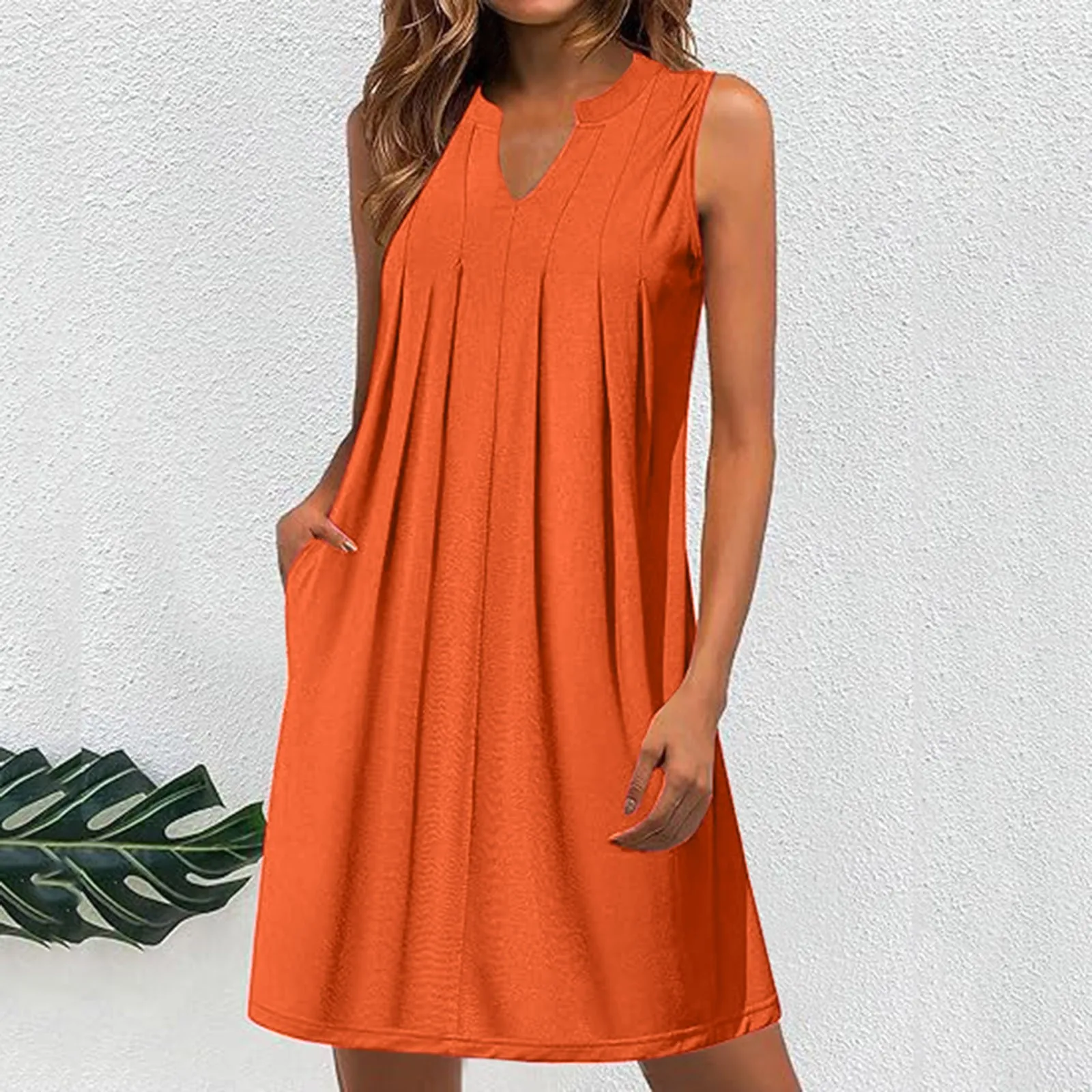 Simple Women V Neck Folds Pleated Party Dress New Summer Elegant Solid Office Mini Dress Sexy Sleeveless Tank Summer Beach Dress
Simple Women V Neck Folds Pleated Party Dress New Summer Elegant Solid Office Mini Dress Sexy Sleeveless Tank Summer Beach Dress