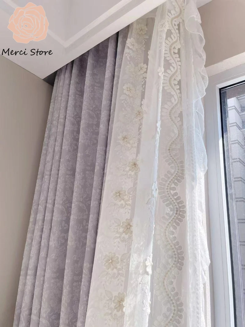 French Romantic Pastoral Purple Relief Cream Princess Chenille Jacquard Curtains for Living Room High Precision Luxury Drapes
French Romantic Pastoral Purple Relief Cream Princess Chenille Jacquard Curtains for Living Room High Precision Luxury Drapes