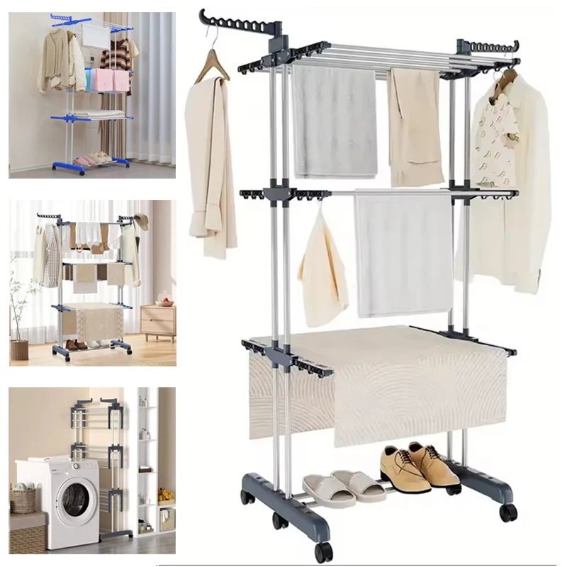360° Rotating 4-Tier Foldable Clothes Drying Rack with Wheels Space-Saving Metal Laundry Dryer for Clothes Towels Socks & Shoe
360° Rotating 4-Tier Foldable Clothes Drying Rack with Wheels Space-Saving Metal Laundry Dryer for Clothes Towels Socks & Shoe