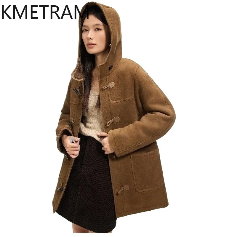 KMETRAM Natural Merino Sheepskin with Wool Attached Coat Winter Mid-Length Real Fur Jacket with Hood 77cm Woman Clothing 2026
KMETRAM Natural Merino Sheepskin with Wool Attached Coat Winter Mid-Length Real Fur Jacket with Hood 77cm Woman Clothing 2026