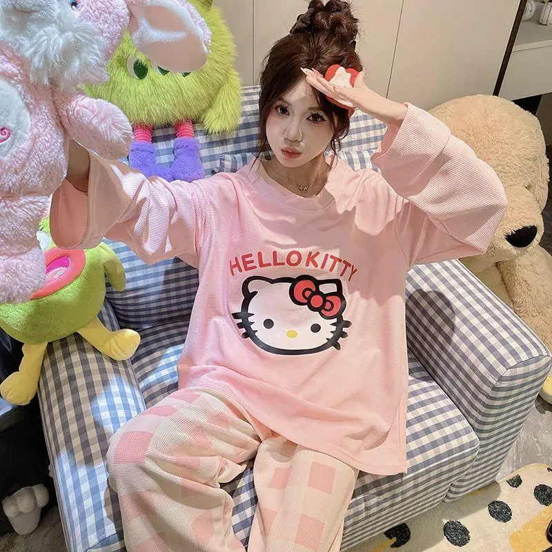 Hello Kitty Plush Pajamas Set Anime Kawaii Sanrio Cartoon Cinnamoroll Print Comfortable Cute Girl Flannel Home Clothes 2Pcs New
Hello Kitty Plush Pajamas Set Anime Kawaii Sanrio Cartoon Cinnamoroll Print Comfortable Cute Girl Flannel Home Clothes 2Pcs New