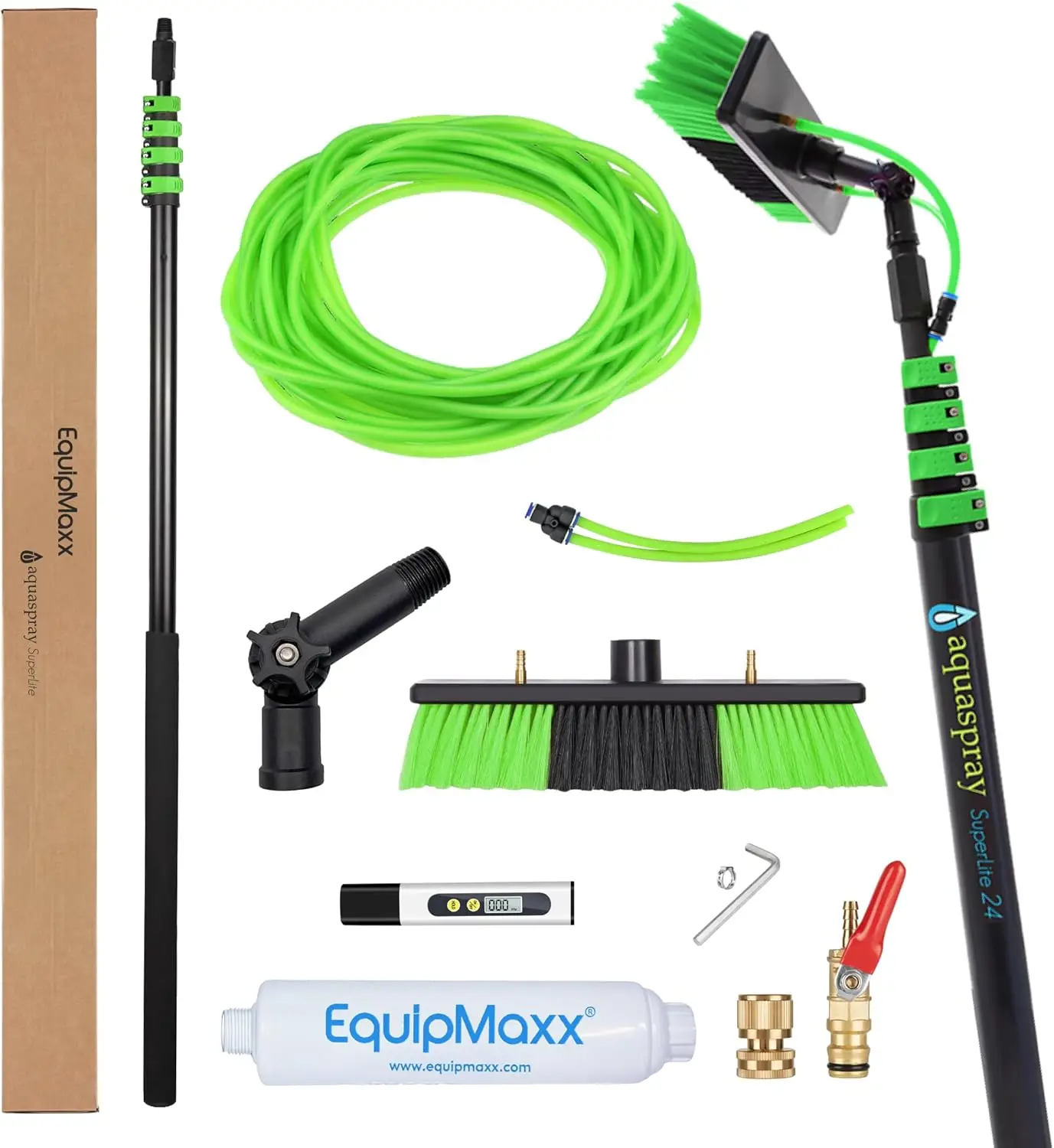24 Foot (2 Story Reach) Solar Panel Cleaning Brush & Pole with Inline Water Filter System for Solar Panel and Window Cleaning Ex
24 Foot (2 Story Reach) Solar Panel Cleaning Brush & Pole with Inline Water Filter System for Solar Panel and Window Cleaning Ex