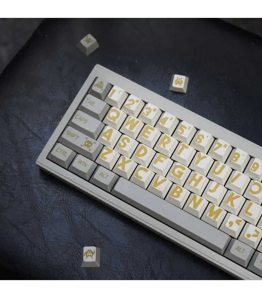 Retro gold large character mechanical keyboard keycap 147 keys PBT hot sublimation original factory height adaptation
Retro gold large character mechanical keyboard keycap 147 keys PBT hot sublimation original factory height adaptation