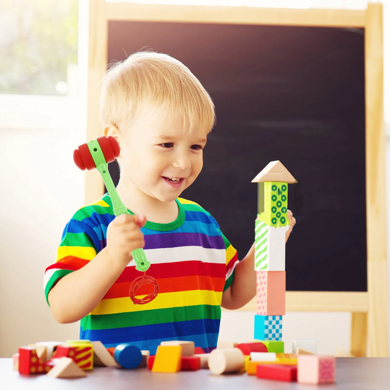 Interactive Hammer for Kids Squeaky Plastic Mallet Toddler Pounding Fun Early Educational Kids Hammer for Family Game Room
Interactive Hammer for Kids Squeaky Plastic Mallet Toddler Pounding Fun Early Educational Kids Hammer for Family Game Room