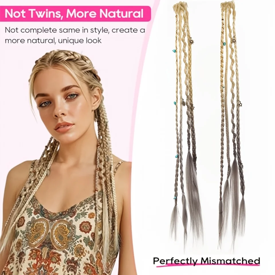 Handmade bohemian clip-in hair extensions for women - 20inch long curly braids and fairy wigs with clip-in braided hair extensions synthetic braided wigs for parties, halloween, and carnivals. suitable for all hair types (no)
Handmade bohemian clip-in hair extensions for women - 20inch long curly braids and fairy wigs with clip-in braided hair extensions synthetic braided wigs for parties, halloween, and carnivals. suitable for all hair types (no)