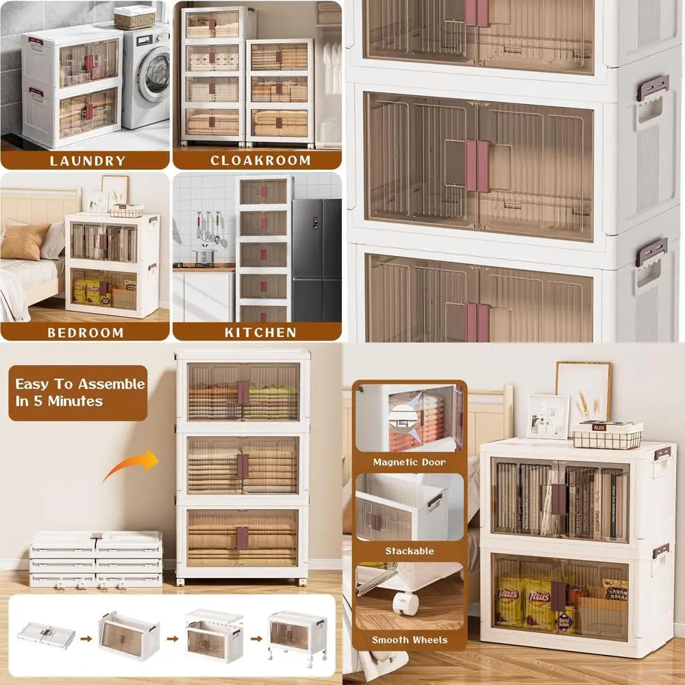 3-х уровневые складные контейнеры для хранения с колесиками и крышками, идеально подходят для одежды, шкафов, дома и офиса.
3-х уровневые складные контейнеры для хранения с колесиками и крышками, идеально подходят для одежды, шкафов, дома и офиса.