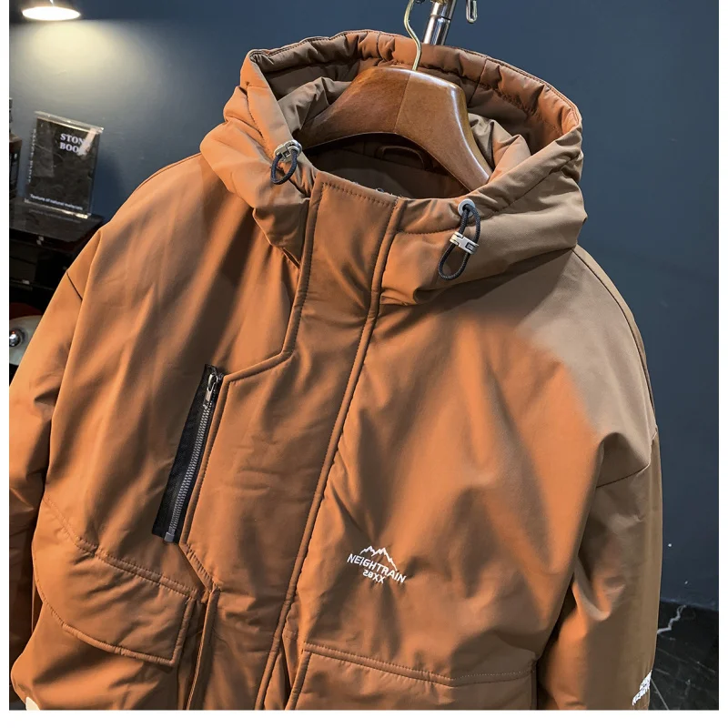 Outdoor cold resistant hooded down jacket for men's winter trend windproof duck down with added fleece warm jacket
Outdoor cold resistant hooded down jacket for men's winter trend windproof duck down with added fleece warm jacket