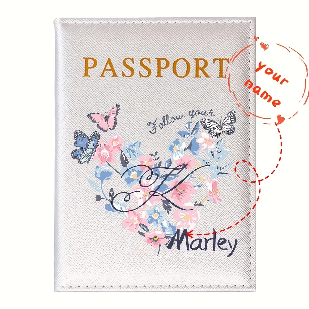 1pc Floral & Butterfly PU Passport Holder customizable with 26 initials, slim travel wallet storing ID & business cards
1pc Floral & Butterfly PU Passport Holder customizable with 26 initials, slim travel wallet storing ID & business cards
