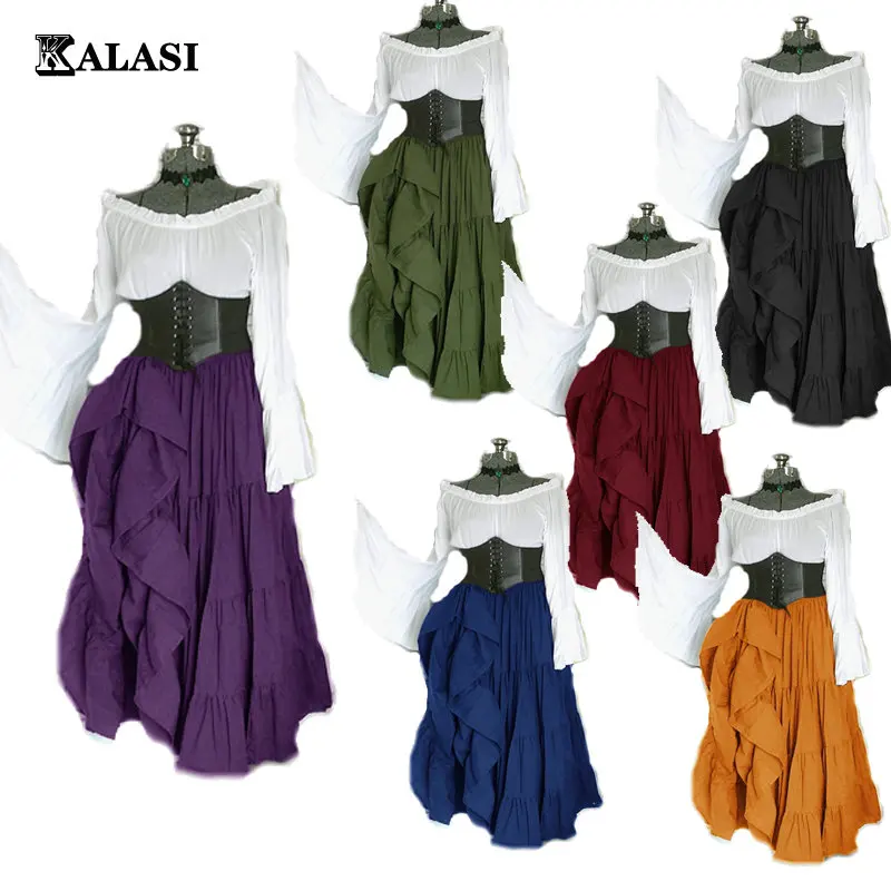 Medieval Costume Women Cosplay Corset Waist Renaissance Long Maxi Folk Dacing Dress Vintage Bandage Party Pleated Skirts S-5XL
Medieval Costume Women Cosplay Corset Waist Renaissance Long Maxi Folk Dacing Dress Vintage Bandage Party Pleated Skirts S-5XL