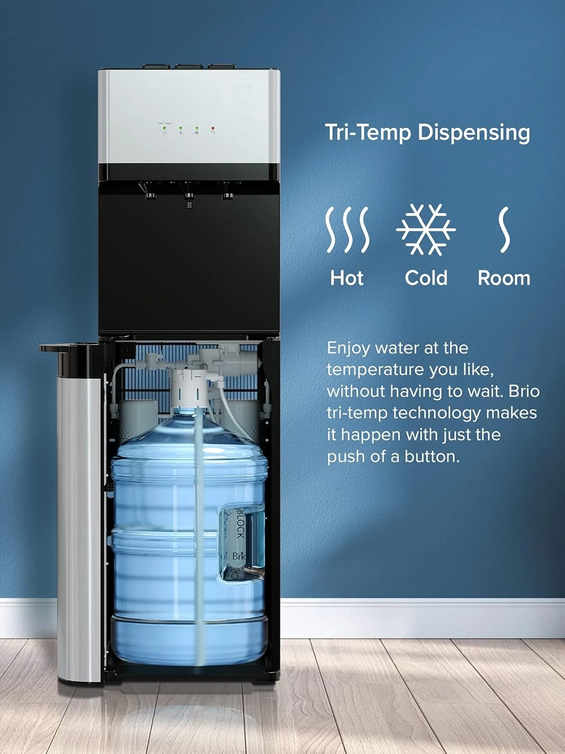 520 Bottom Load Water Cooler Dispenser for 5 Gallon Bottle w/ 2 Stage Filter | Hot Cold & Room Temp Water Options for Home
520 Bottom Load Water Cooler Dispenser for 5 Gallon Bottle w/ 2 Stage Filter | Hot Cold & Room Temp Water Options for Home